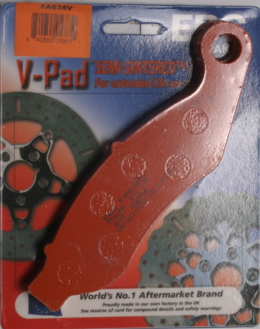 EBC Brakes Fa638V Semi-Sintered V Series Brake Pads for Harley-Davidson Tri Glide Ultra Classic and Freewheeler