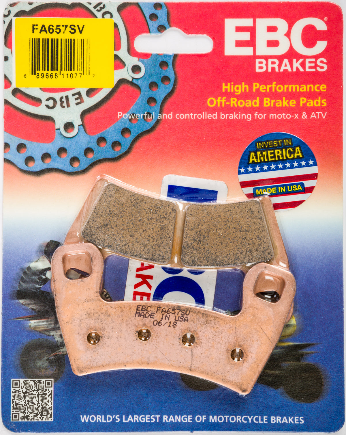 EBC Fa657SV Severe Duty SV Series Brake Pads for Polaris RZR 900 and S Models