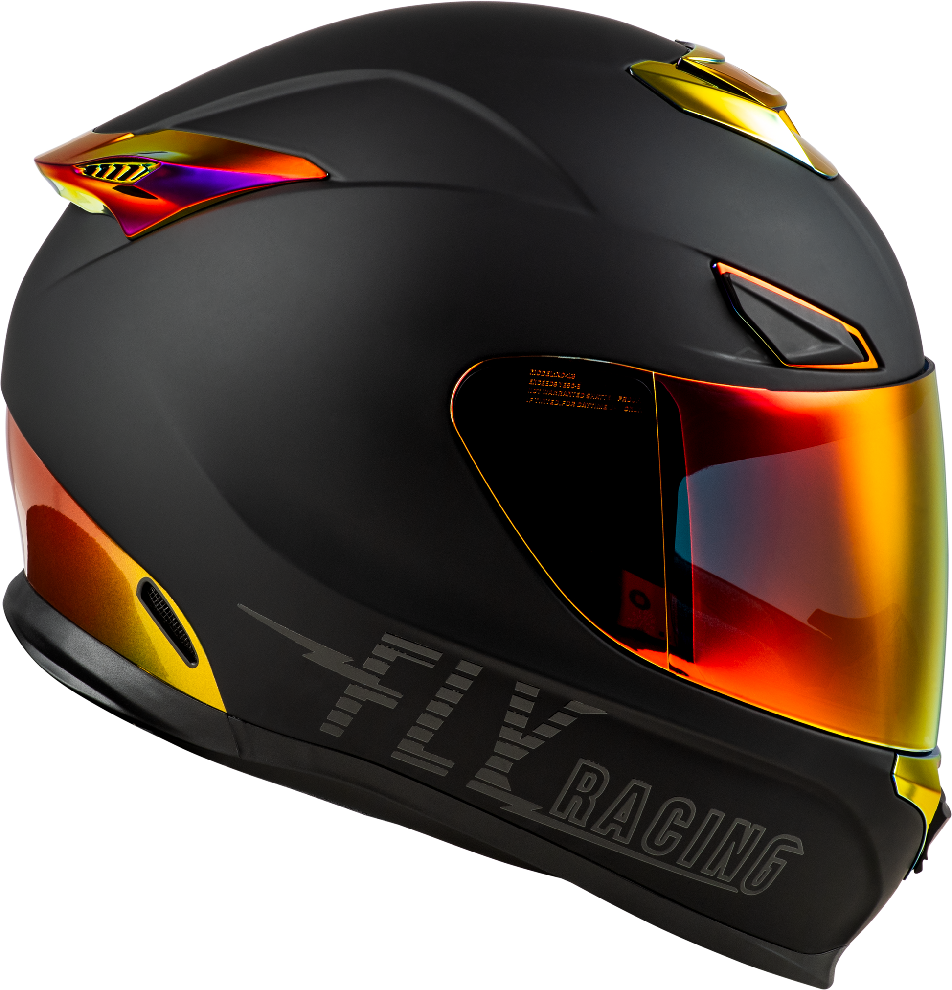 Fly Racing Sentinel Recon Full-Face Helmet in Matte Black and Fire Chrome – Medium