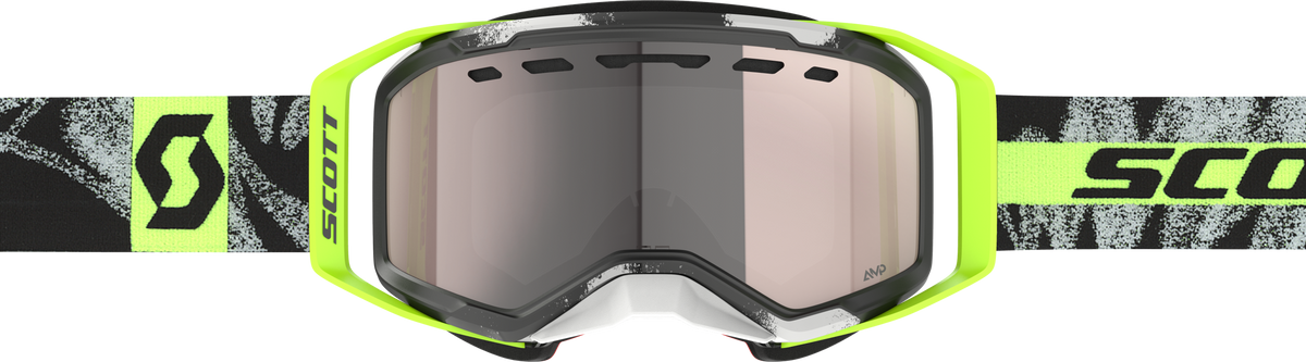 SCOTT Prospect 2.0 SMB Snowmobile Goggles - Chrome Black and Safety Yellow with Silver Chrome Lens