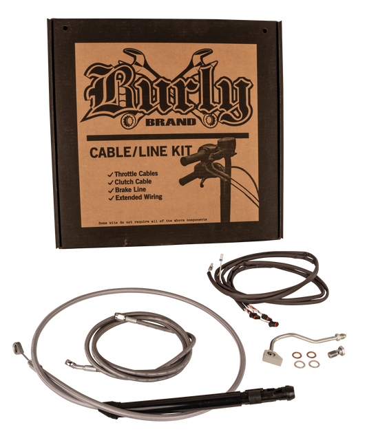 BURLY BRAND Control Kit 13-inch Stainless Steel Control Cables for Harley Davidson Touring Models 2021-2022