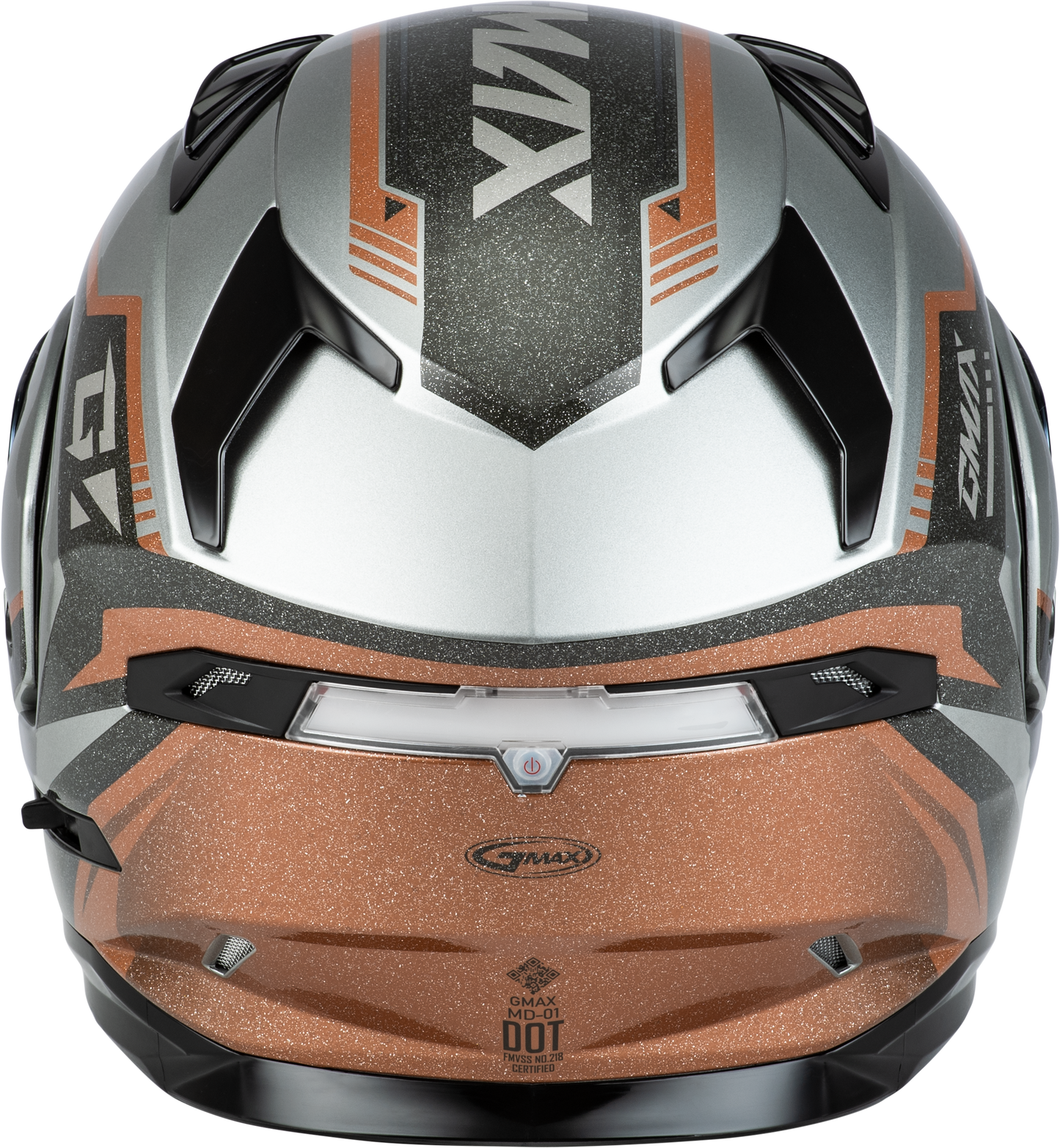 GMAX MD-01 Volta Modular Helmet - X-Small, Grey/Black/Copper Metallic for Street Riding