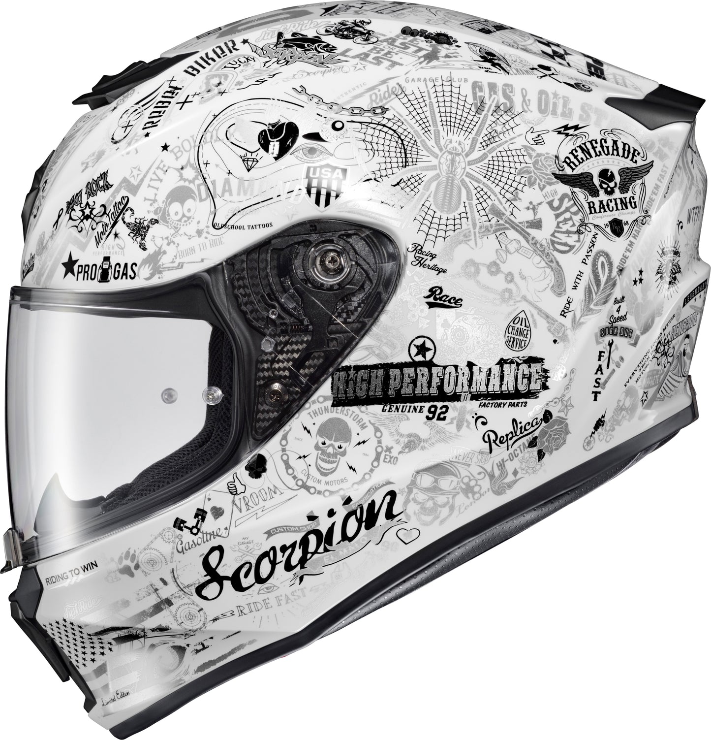 SCORPION EXO R330 Full Face Helmet - White, Small