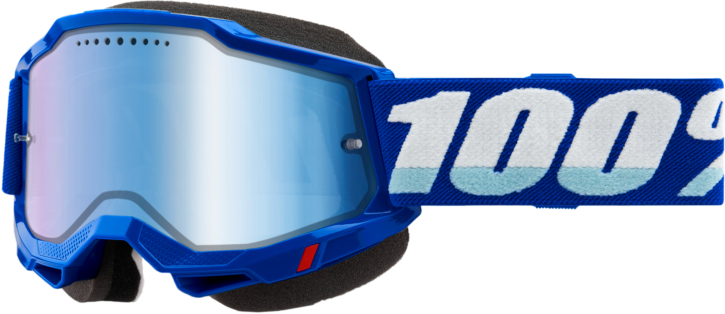 100 Percent Accuri 2 Snowmobile Goggle with Mirror Blue Lens