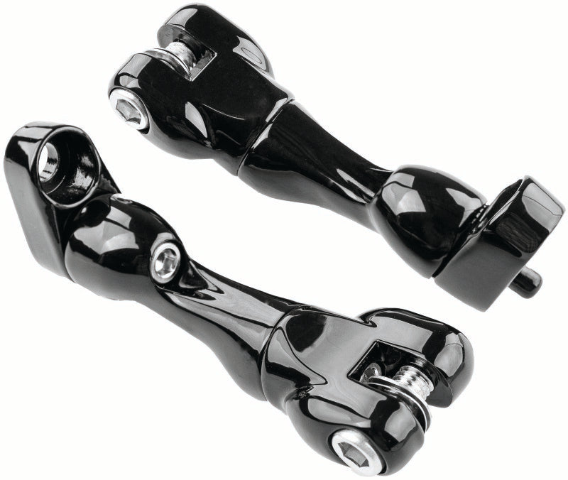 Kuryakyn Adjustable Passenger Peg Mounts for Harley-Davidson Gloss Black