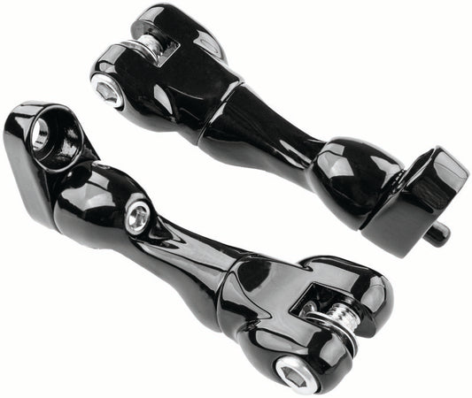 Kuryakyn Adjustable Passenger Peg Mounts for Harley-Davidson Gloss Black