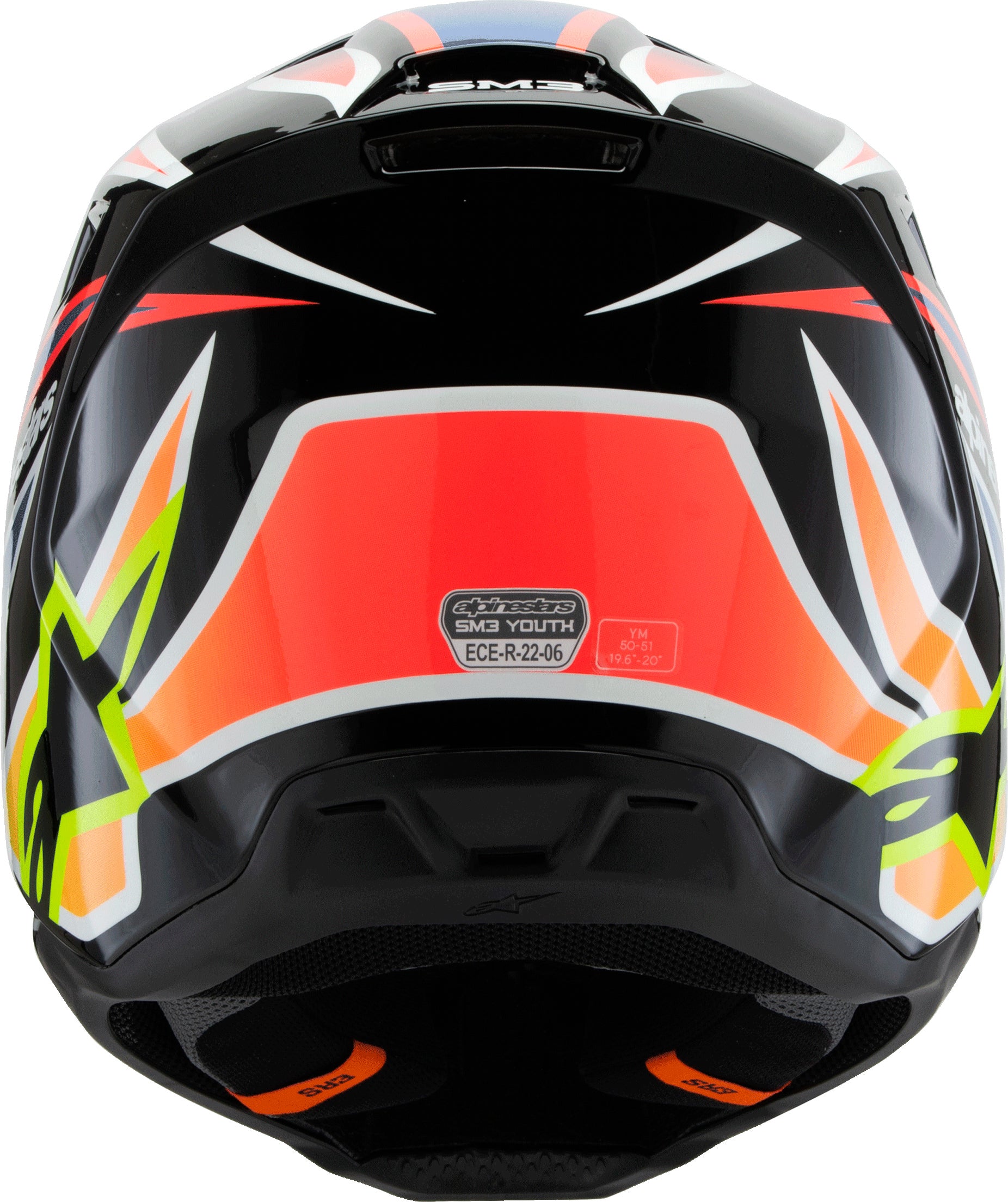 Alpinestars SM3 Youth Wurx Off-Road Helmet Black/Yellow Fluo/Blue/Red, Size Youth Small
