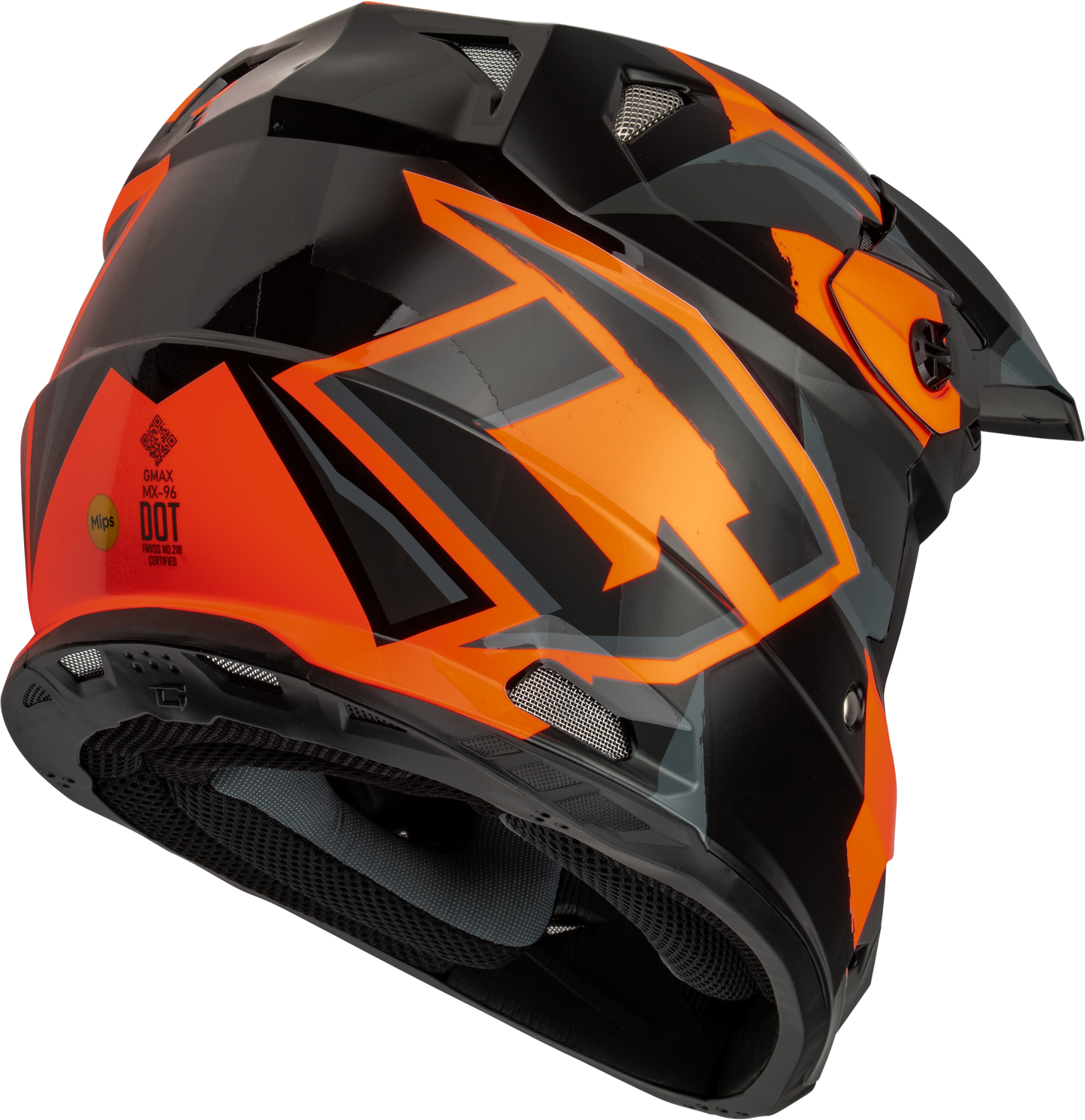 GMAX MX-96 Off-Road Helmet Large Black and Orange – Safety, Comfort, and Ventilation