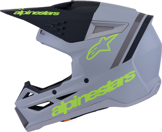 Alpinestars SM3 Radium Off-Road Helmet 2X-Large Matte Grey/Black/Yellow Fluo