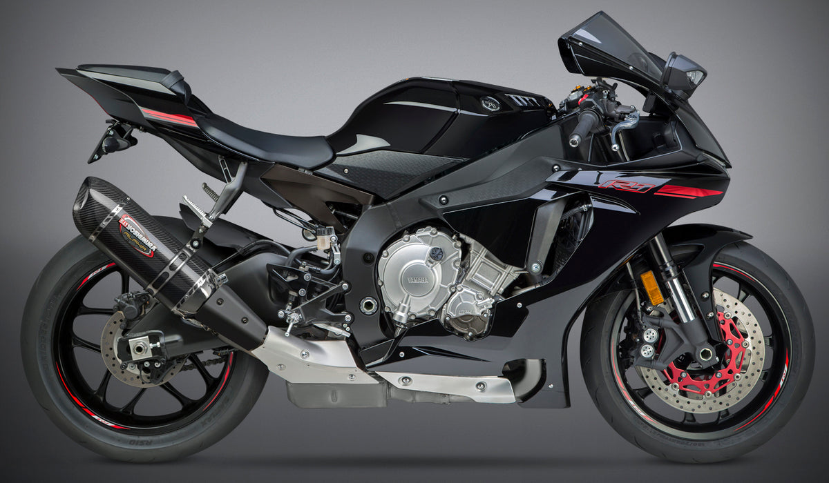 Yoshimura ALPHA Series Slip-On Exhaust for Yamaha YZF-R1 (2015-2018) – Carbon Fiber with Matte Finish