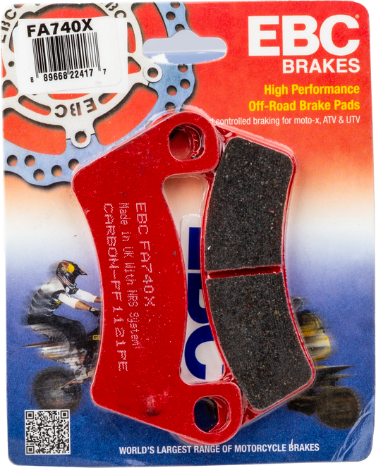 EBC Fa740X Carbon X Series Brake Pads for ATV/UTV - Fits Arctic Cat Prowler Pro Crew and Wildcat XX 1000 EPS