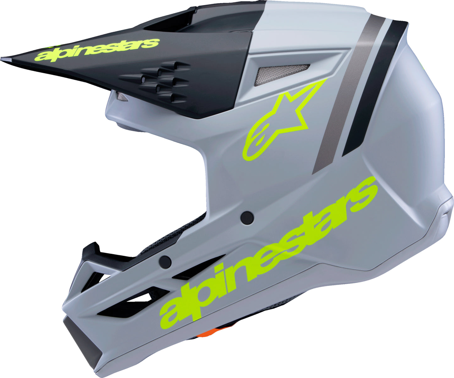 Alpinestars SM3 Youth Radium Off-Road Helmet - Grey/Black/Yellow Fluo, Youth Small