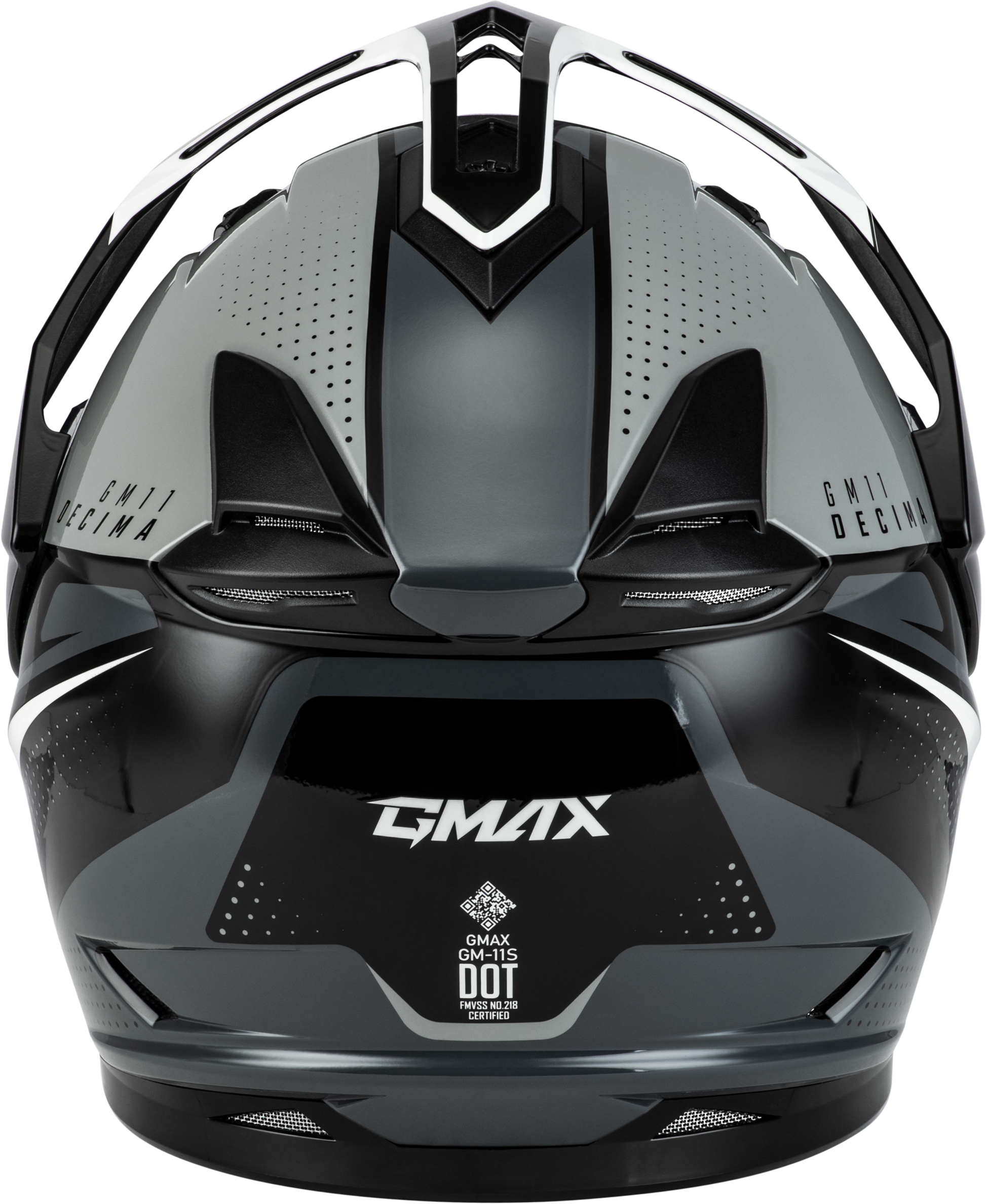 GMAX GM-11 Decima Dual Sport Helmet - Medium, Black/Grey/White