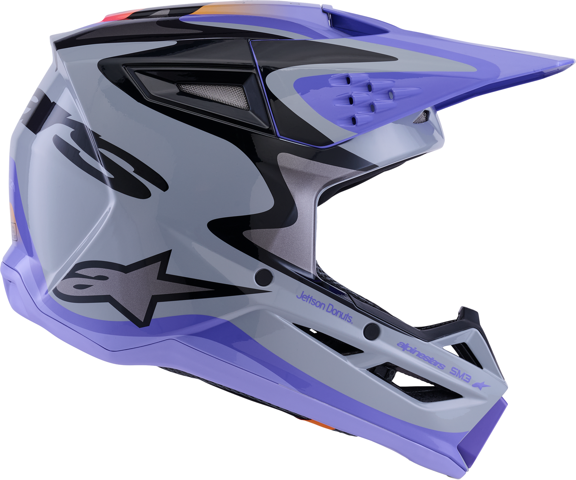 Alpinestars Jettson SM3 Youth Helmet - Grey, Purple & Black Gloss - Offroad Off-Road Gear