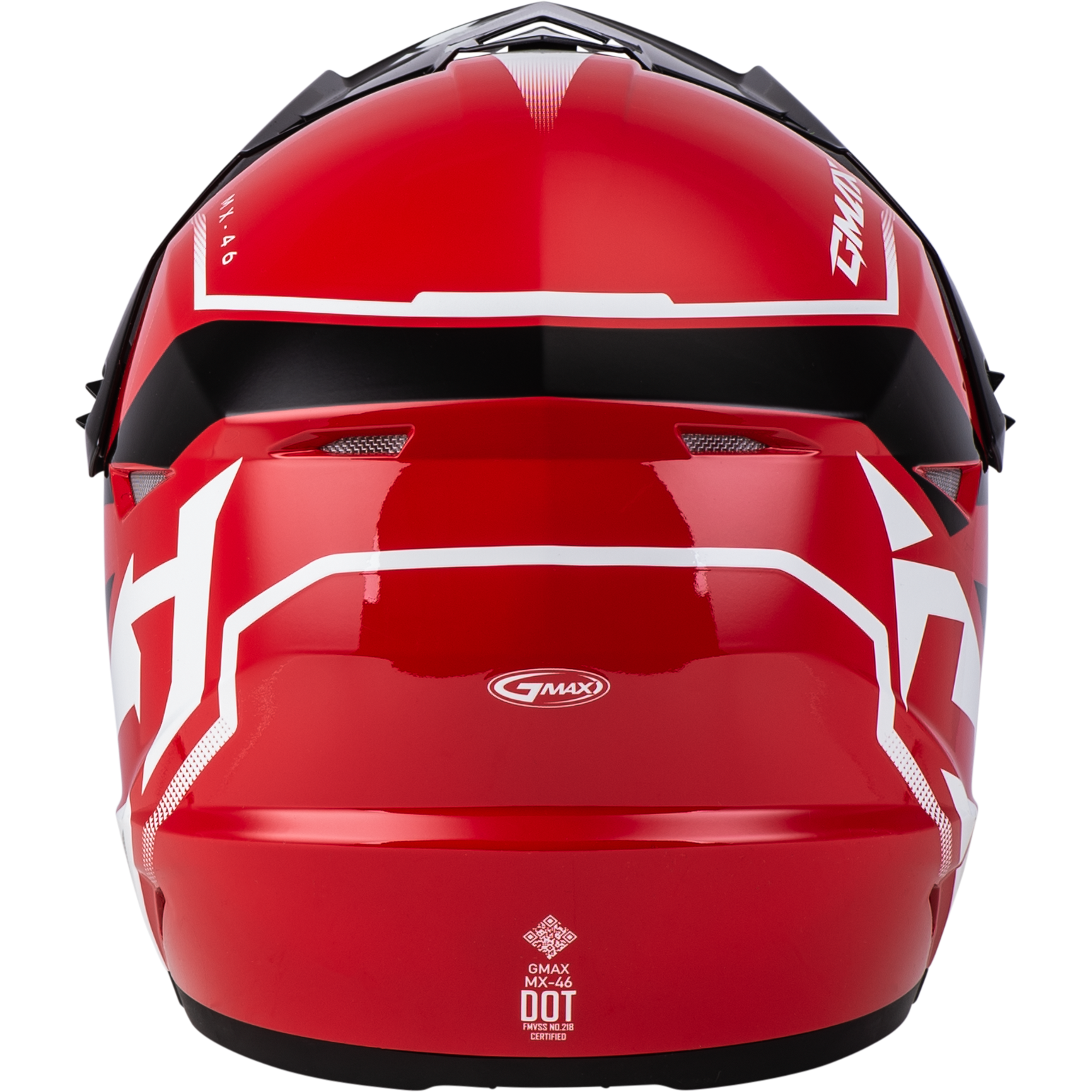 GMAX MX-46 Off-Road Helmet Large Red/Black/White - DOT Approved, Lightweight with 19 Vents