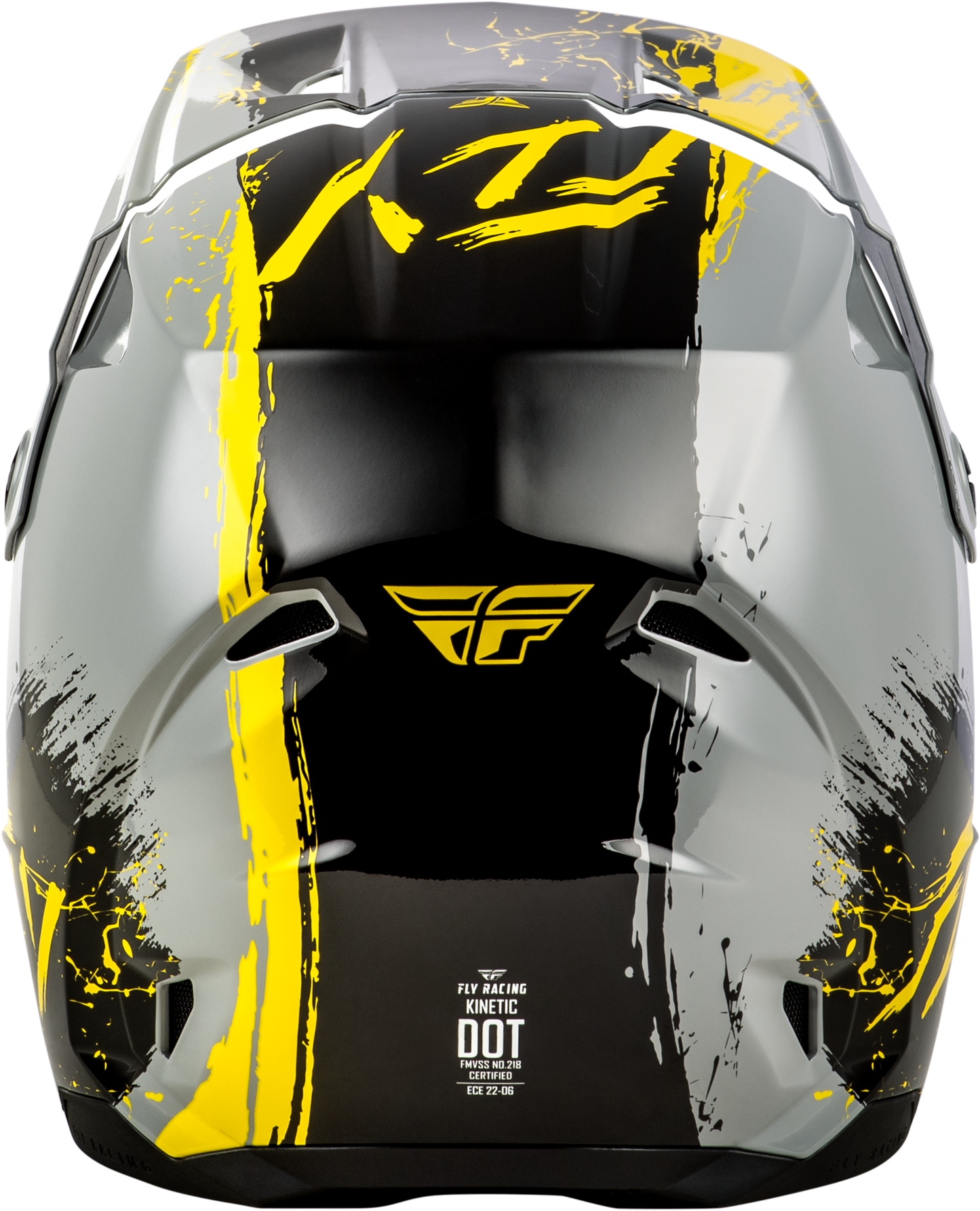 Fly Racing Youth Kinetic Drip Helmet Grey/Black/Yellow - Off-Road Youth Large Helmet