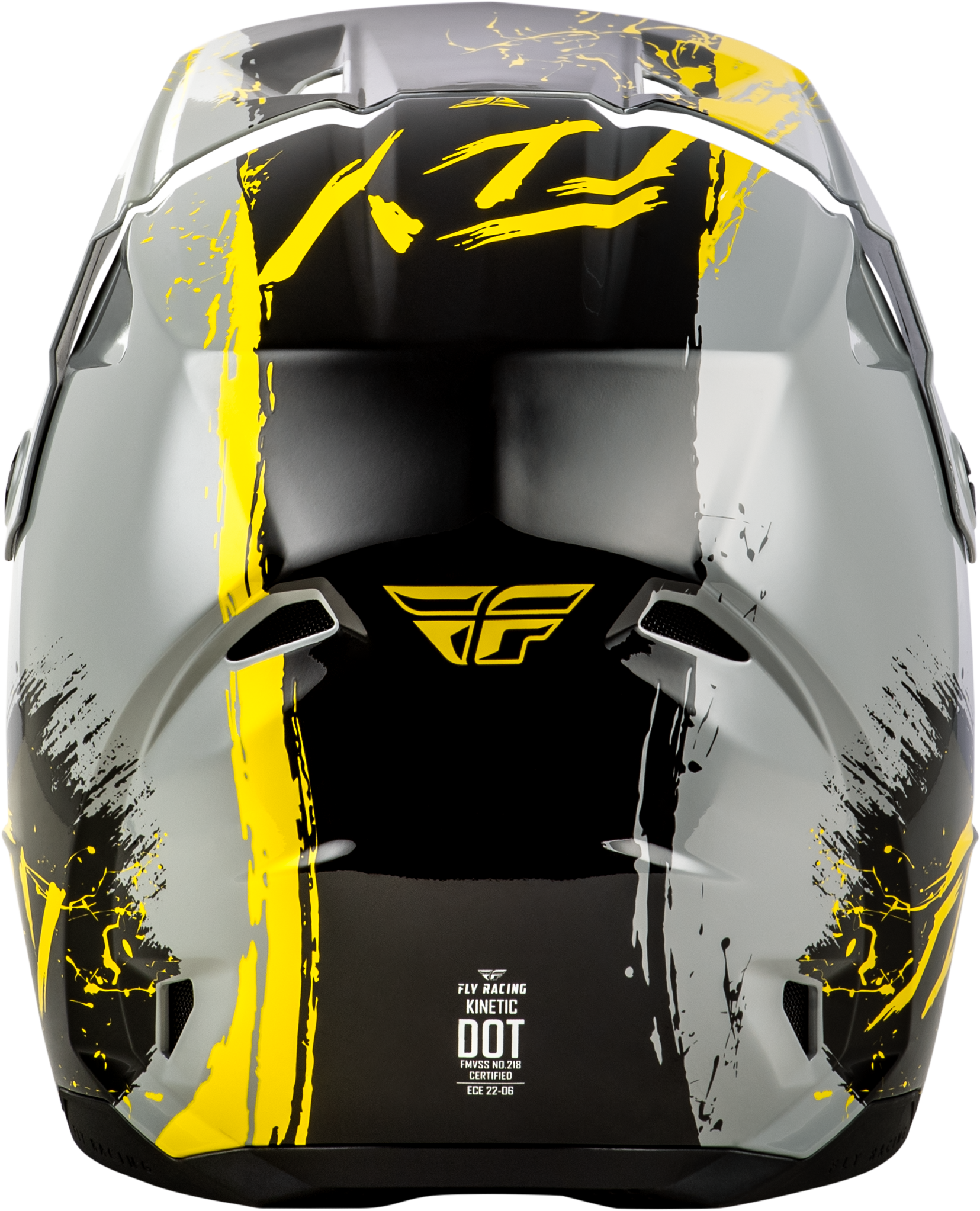 Fly Racing Youth Kinetic Drip Helmet Grey/Black/Yellow - Off-Road Youth Large Helmet