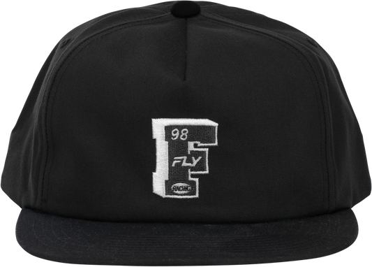 Fly Racing Varsity Hat Black - Adjustable Snapback Headwear for Men and Women
