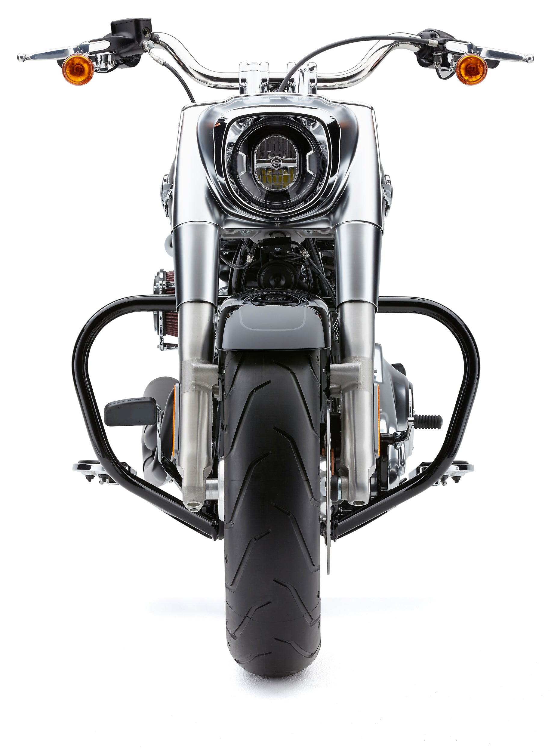COBRA Freeway Bars Vbend 1.25-Inch Black Softail for V-Twin Motorcycles