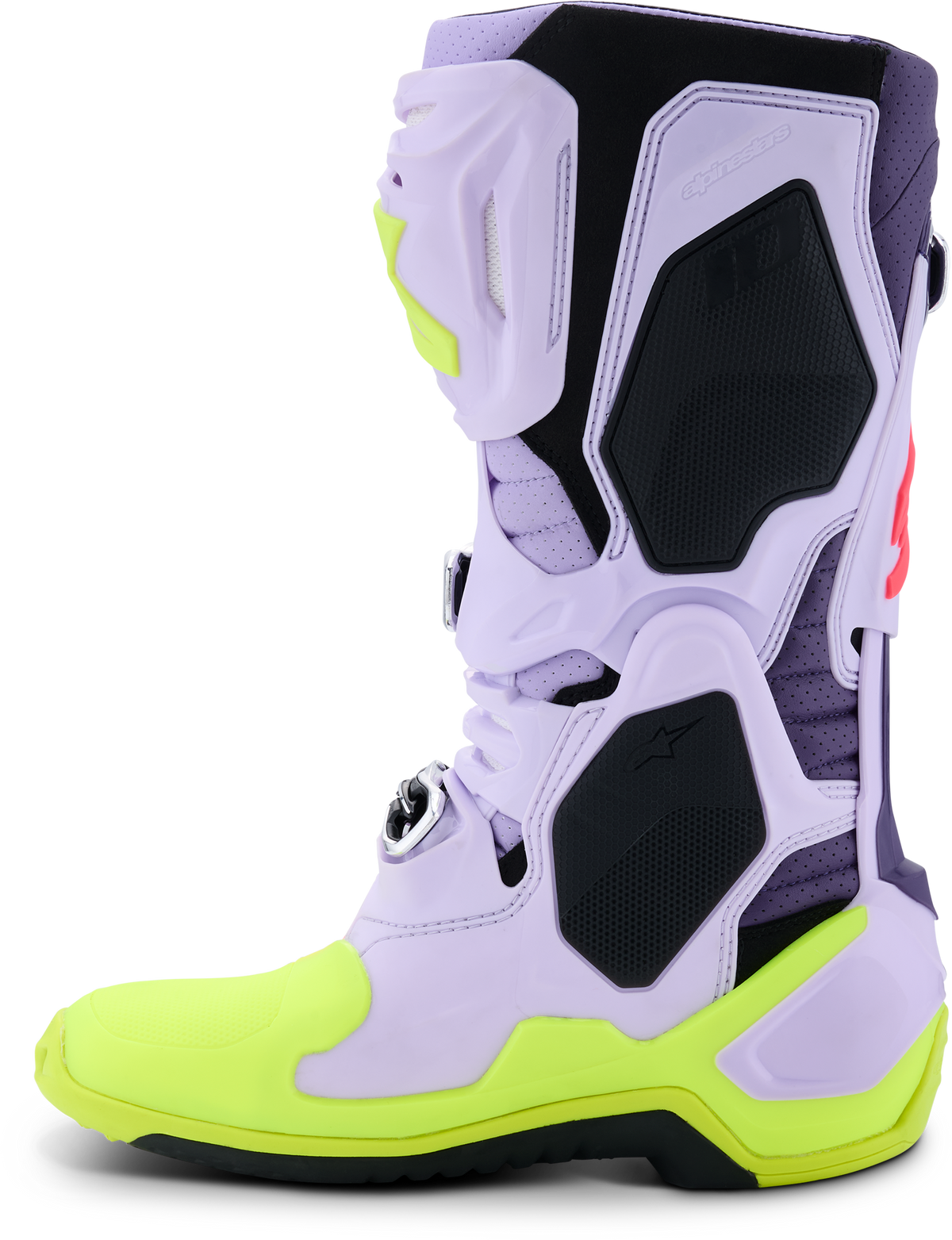 Alpinestars Tech 10 Supervented Offroad Motorcycle Boots US 11 Purple, Yellow Fluo & Diva Pink