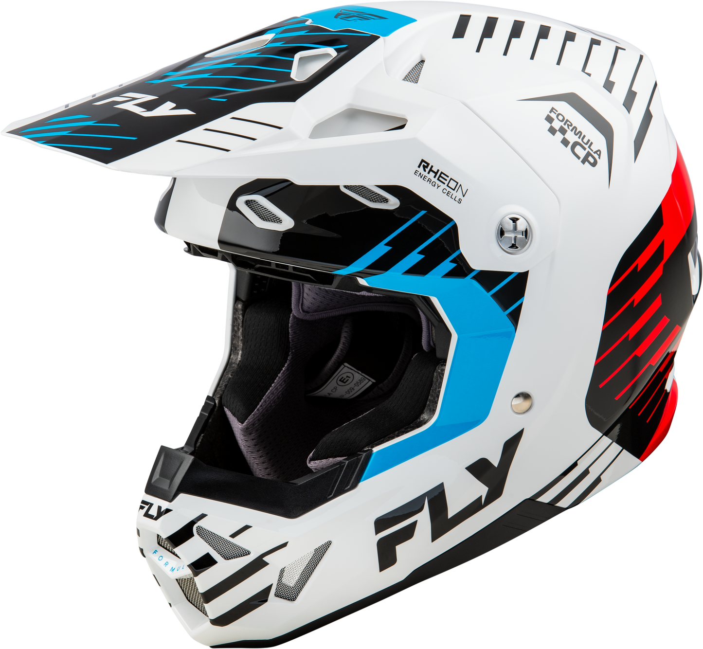 Fly Racing Formula CP Slice Full-Face Offroad Helmet - Large, White/Red/Cyan