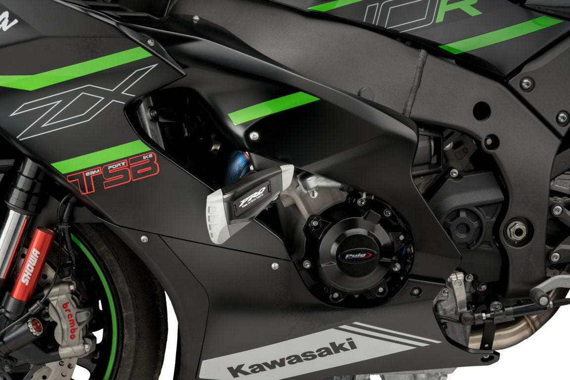 PUIG Frame Sliders Pro 2.0 Black for Kawasaki - Protect Your Bike