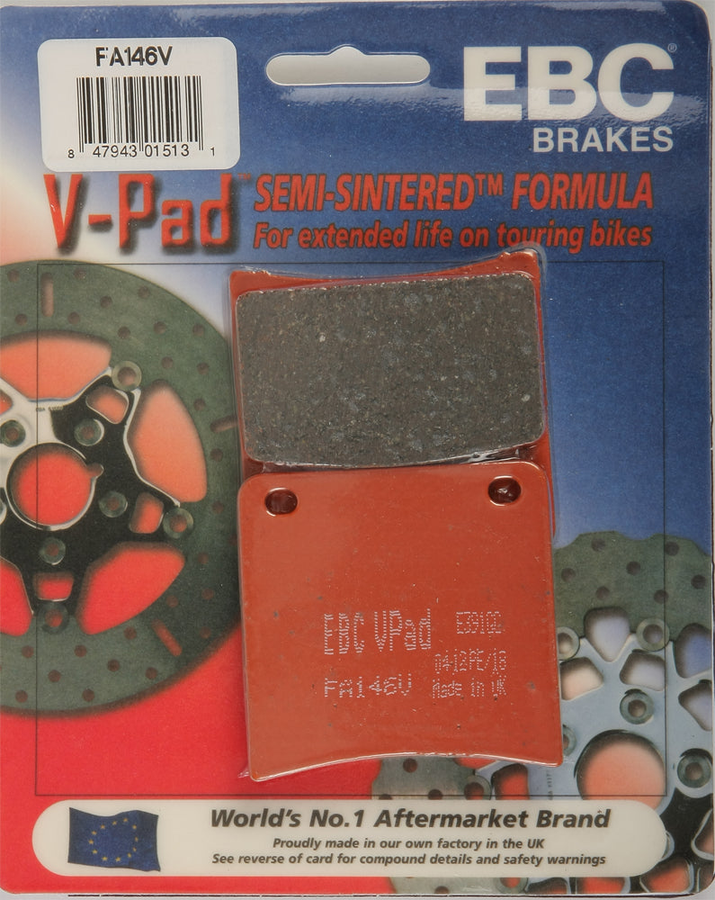 EBC Brakes V Series Semi-Sintered V-Pads for Cruiser/Big Twin Motorcycles