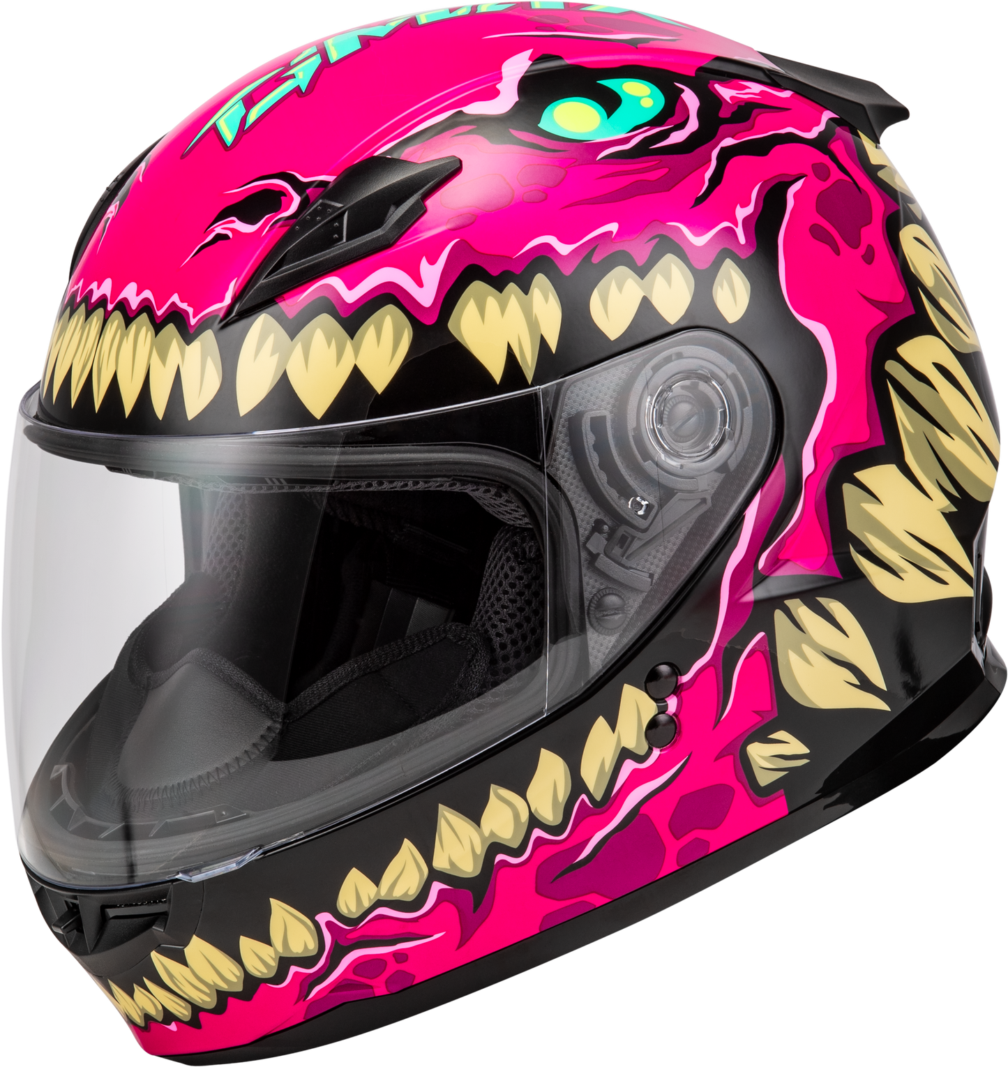 GMAX Youth GM-49Y Drax Helmet in Pink – Full-Face Street Helmet with Adjustable Fit for Kids
