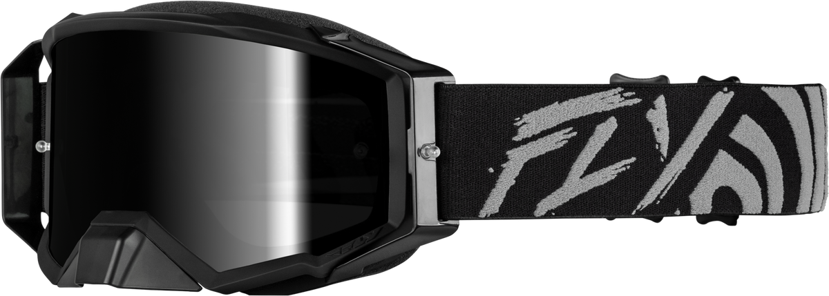 Fly Racing Zone Elite Goggle Grey/Black with Black Mirror/Smoke Lens for Offroad Eyewear