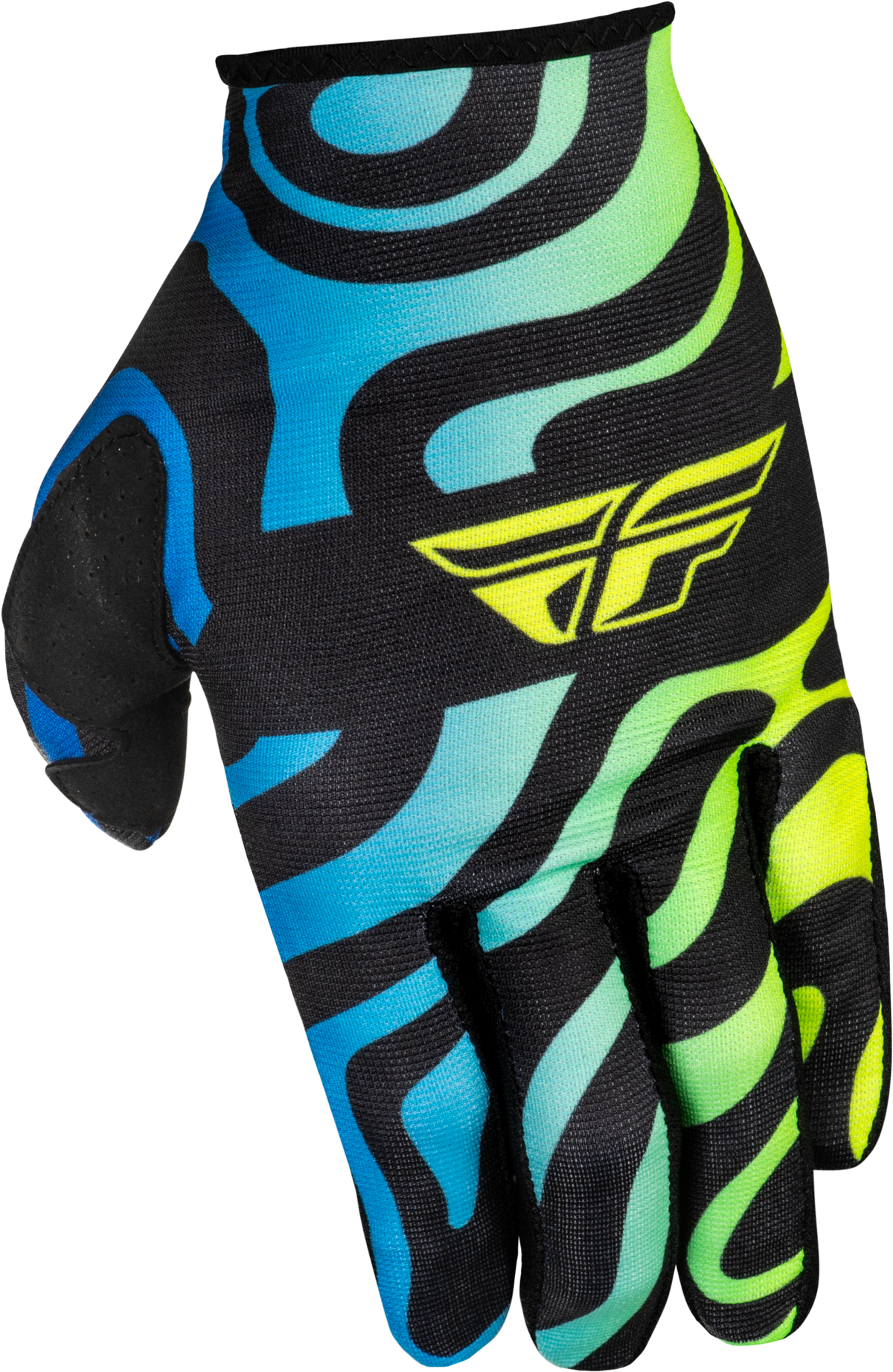 Fly Racing Lite Zen Offroad MX Gloves 2X-Large Black, Blue & Hi-Vis Yellow