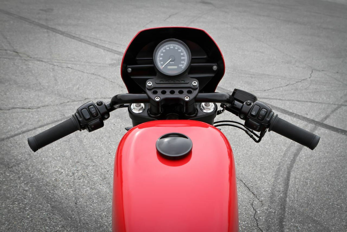 BURLY BRAND Clubman Bar 1 inch Black for Harley Davidson Sportster and V-Twin Models