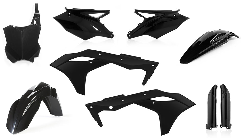 ACERBIS Full Plastic Kit for 2017 Kawasaki KX250F — Replacement Offroad Body Parts in Black