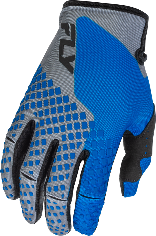 Fly Racing Youth Kinetic Offroad MX Gloves - Blue/Grey/Black, Size Youth Medium
