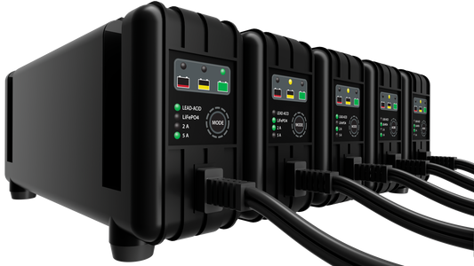 FIRE POWER 5 Bank 12V Battery Charger with 5A/2A Output for Lead-Acid and Lithium Batteries