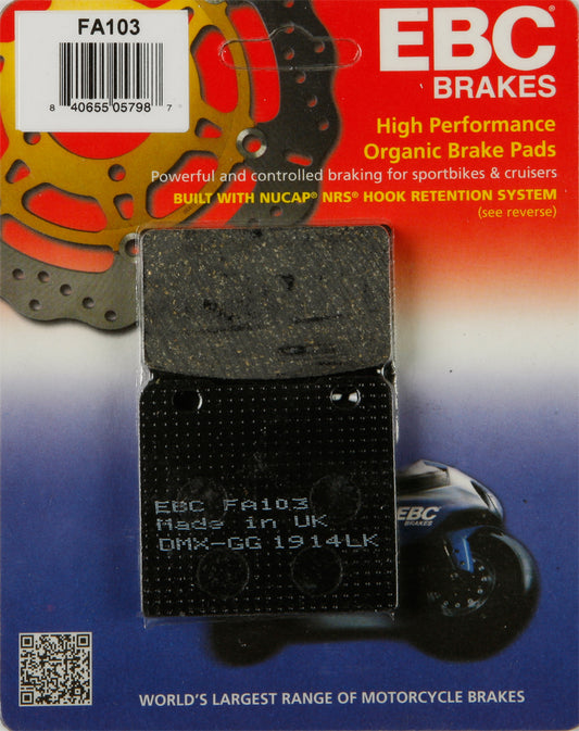 EBC Fa103 Organic Brake Pads for Suzuki GSX-R750 and Boulevard Models