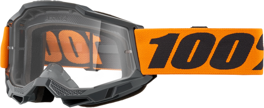 100-Percent Strata 2 Goggle Neon Orange with Clear Lens – Offroad Performance Eyewear