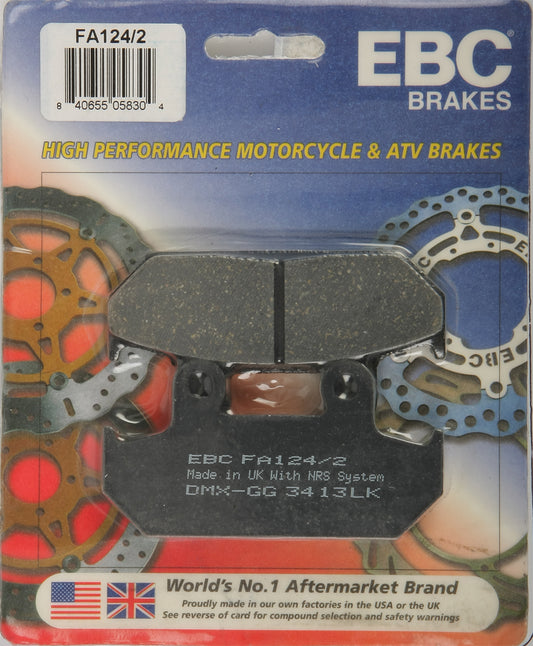 EBC FA124/2 Street Brake Pads for Honda NX650, VT600C Shadow VLX, and GL1500A Gold Wing