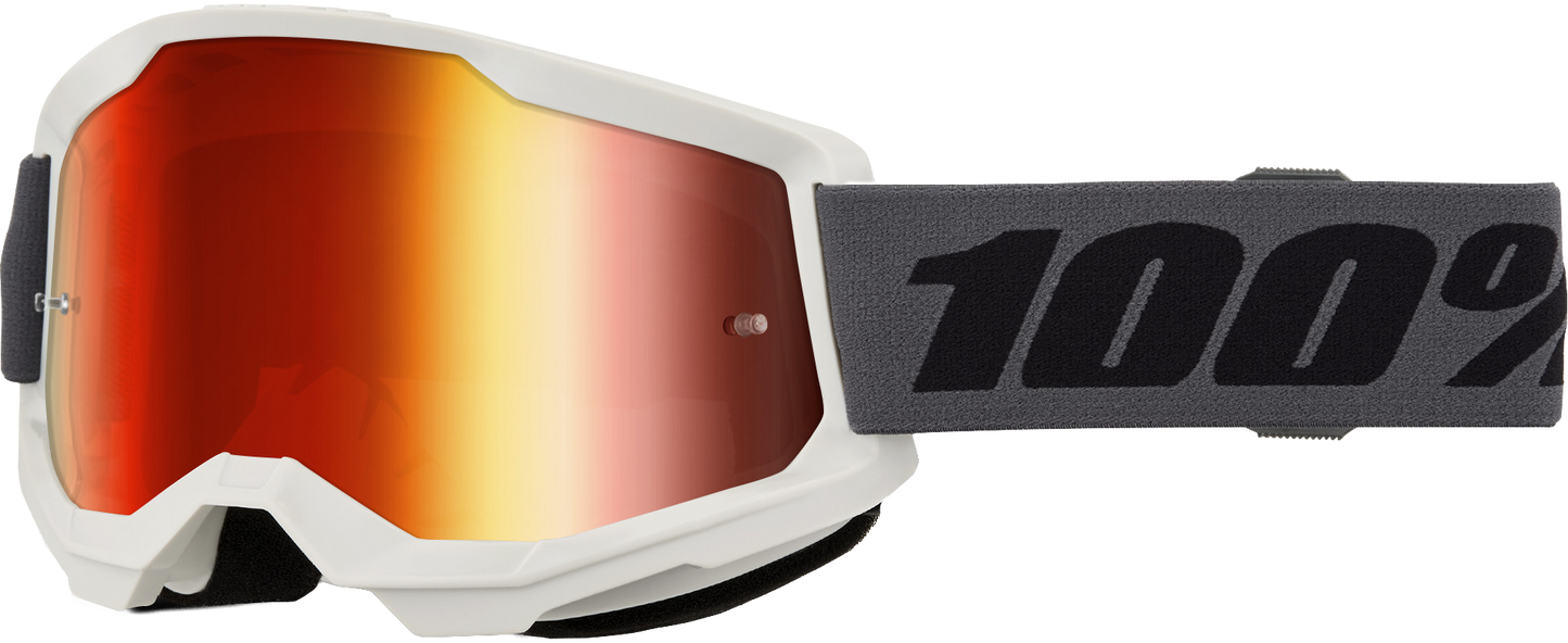 100 Percent Strata 2 Goggle with Grey Frame and Red Mirror Lens