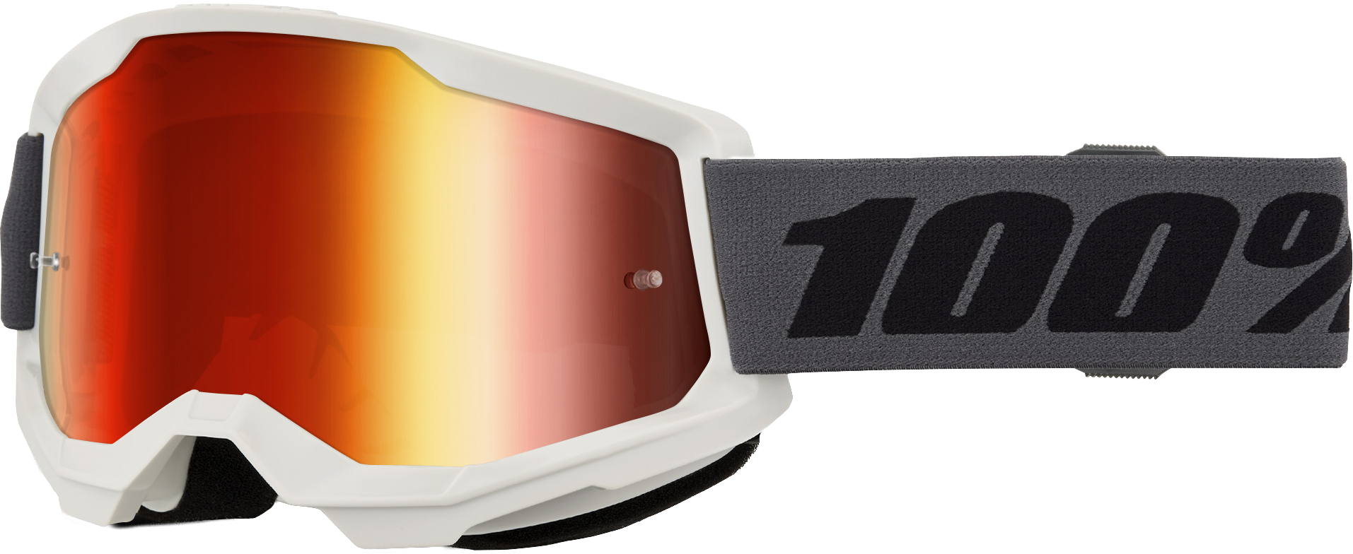 100 Percent Strata 2 Goggle with Grey Frame and Red Mirror Lens