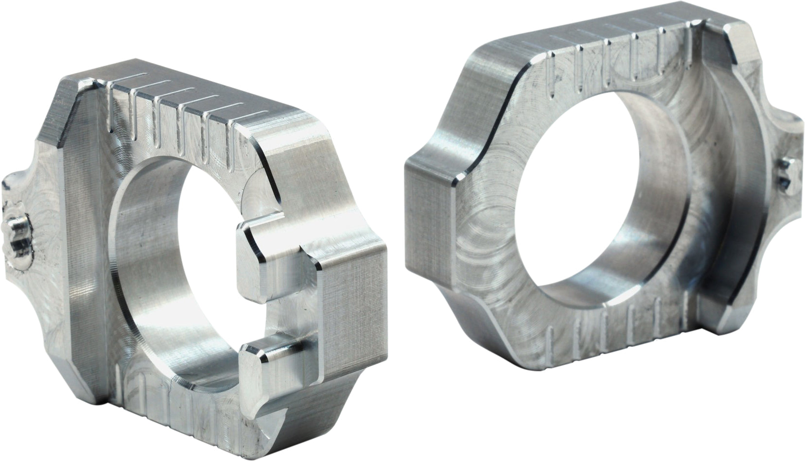 WORKS Elite Axle Block Kit for Yamaha YZ250F and YZ450F - Silver, Part #17-325