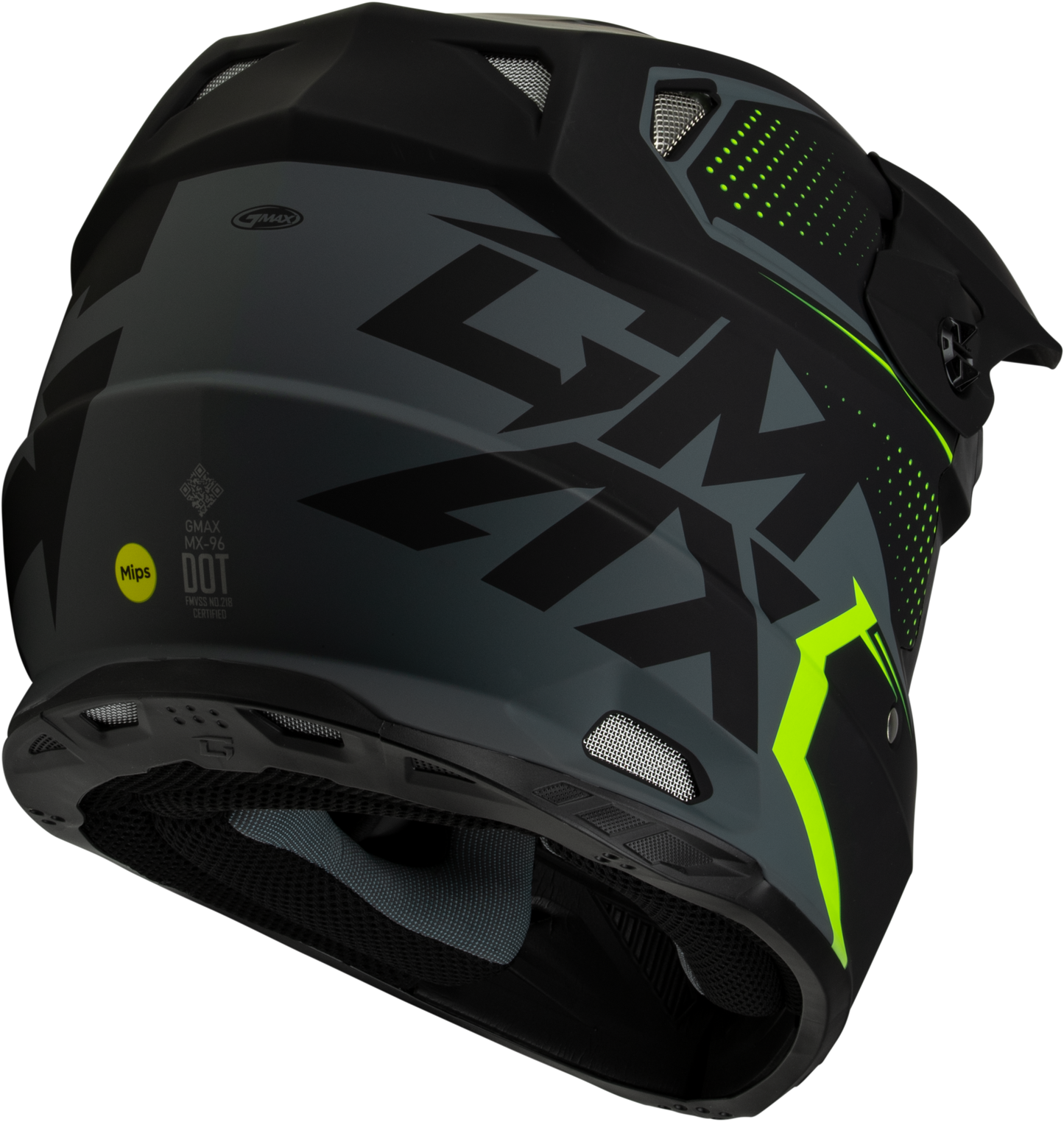 GMAX MX-96 Off-Road Helmet with MIPS System – Matte Grey/Hi-Vis, Small
