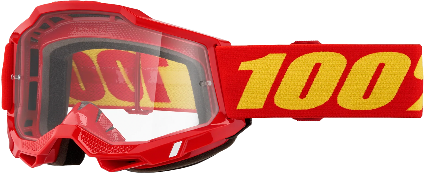 100 Percent Accuri 2 Jr. Goggle Red with Clear Lens for Offroad Youth Riders