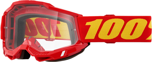 100 Percent Accuri 2 Jr. Goggle Red with Clear Lens for Offroad Youth Riders