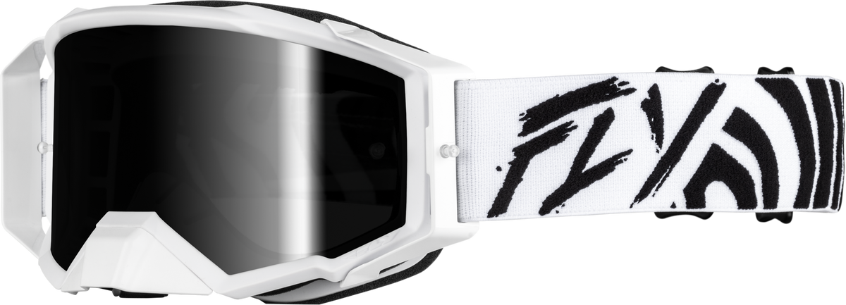 Fly Racing Zone Elite Goggle Black/White with Black Mirror Smoke Lens