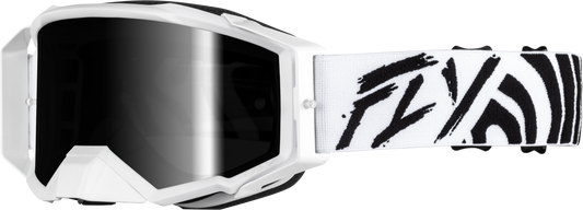 Fly Racing Zone Elite Goggle Black/White with Black Mirror Smoke Lens