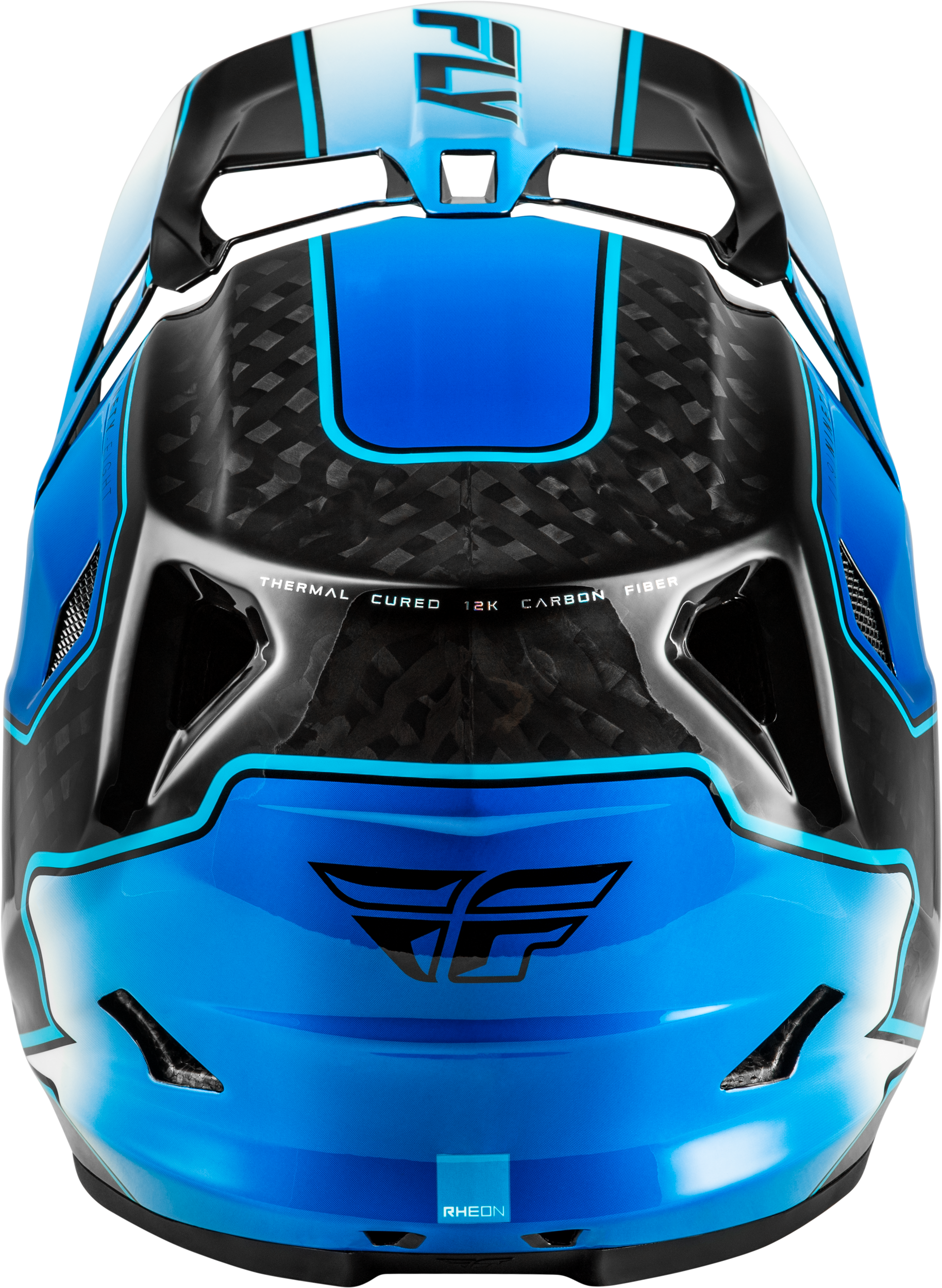Fly Racing Werx R Flow Carbon Helmet Large Black Carbon/Blue/White - Full-Face Bicycle Helmet for Adults