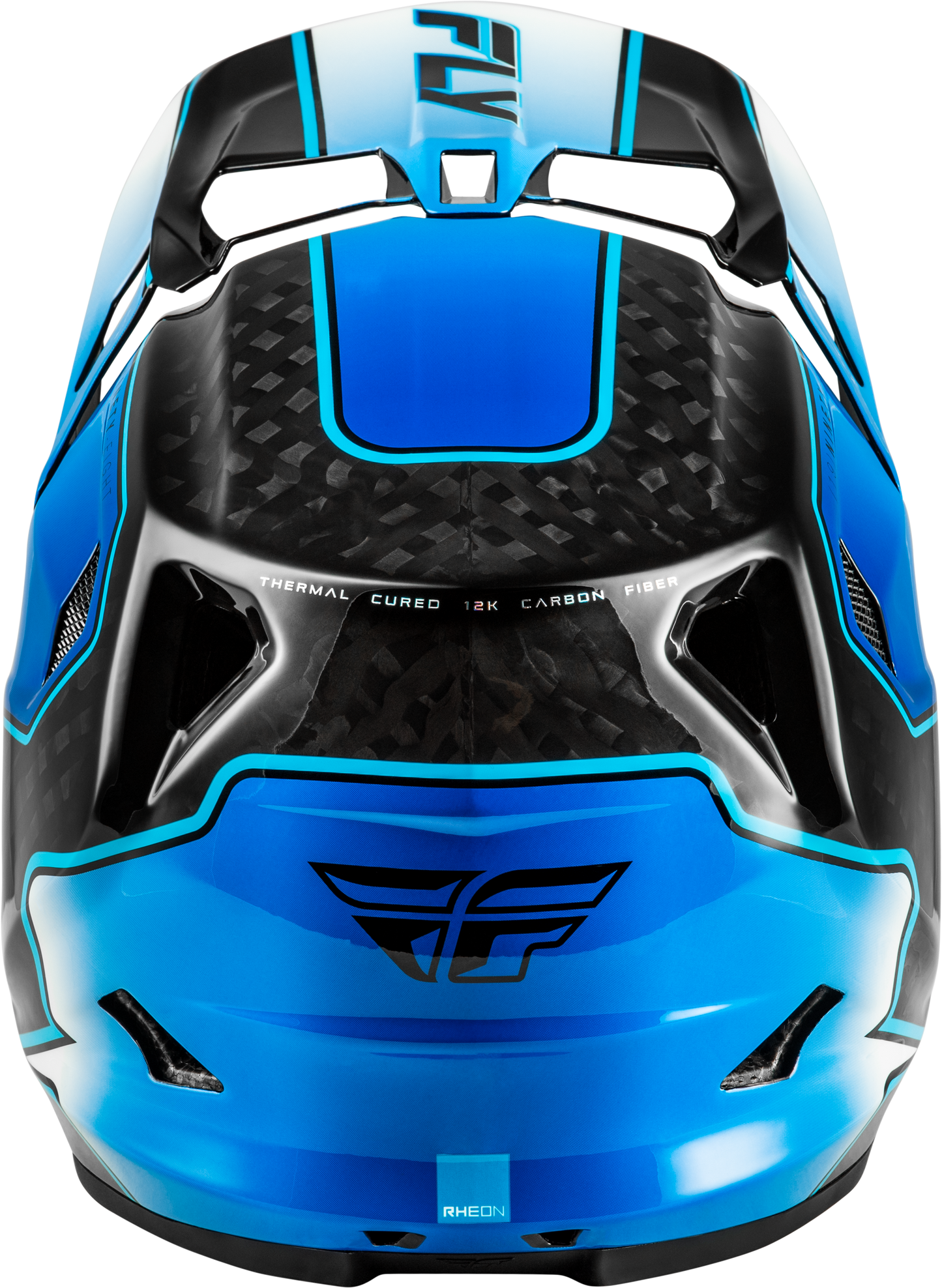 Fly Racing Werx R Flow Carbon Helmet - Black Carbon/Blue/White, X-Large Bicycle Full-Face Helmet