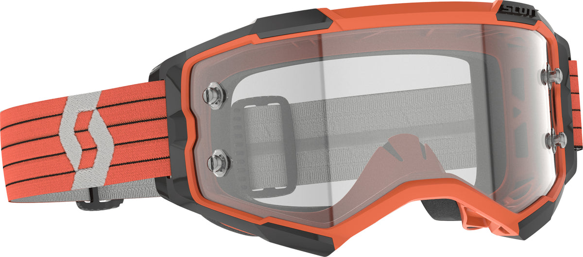 SCOTT Fury Goggle Orange/Grey Clear Works Offroad Eyewear with Anti-Fog and Wide Field of Vision
