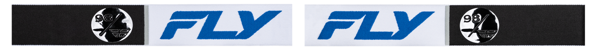 Fly Racing Zone Elite Snow Goggles White/Blue with Dark Blue Mirror Polarized Lens