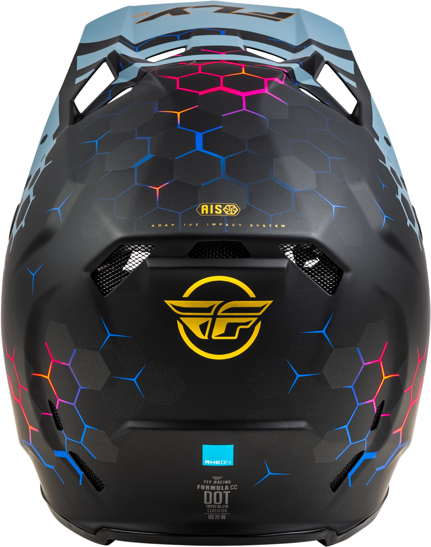 Fly Racing Formula CC Tektonic Helmet 2X-Large Matte Black, Slate, and Blue for Offroad Use